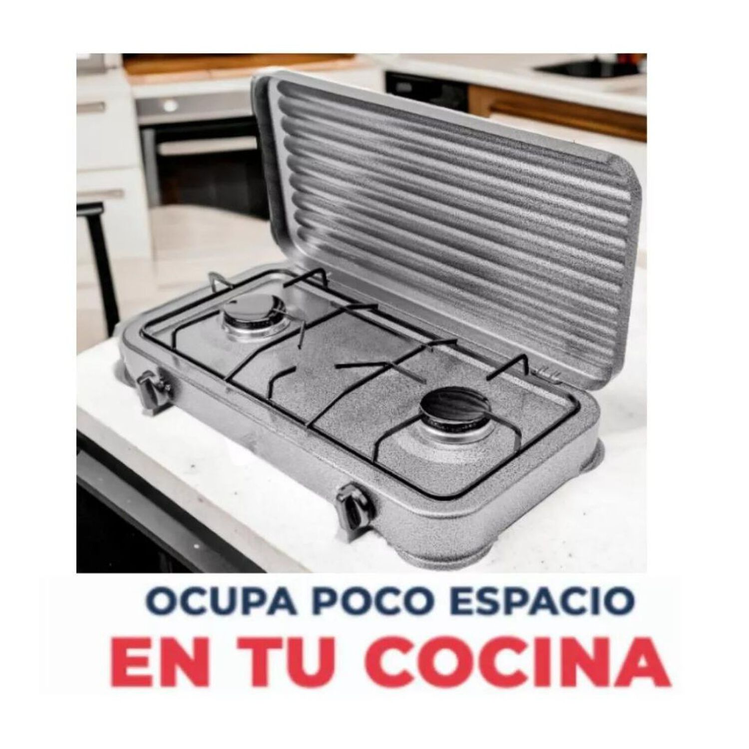 Cocinilla Encimera A Gas Licuado 2 Platos Cocina Gris image number 2.0