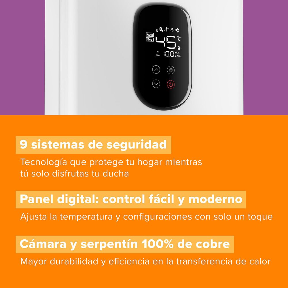 Calefont Mademsa Electrico Ionizado 13 Litros Gas Natural Forced Eco Gn image number 5.0