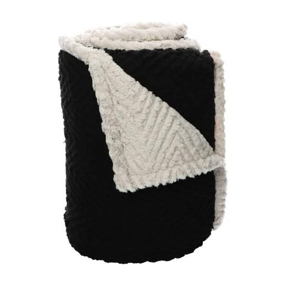 Frazada Andes Chiporro Espiga Negro 2 Plaza image number 3.0