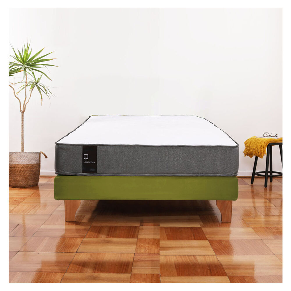 Cama Europea Zen Best 1.5 Plaza Tela Velvet Pistacho image number 0.0