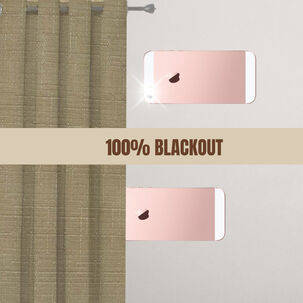 Cortina Engomada Termica 100% Blackout De Tipo Lino