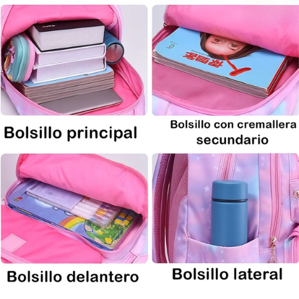 Mochila Escolar Kawaii Bolso Estudiantes Colegio Primaria image number 3.0
