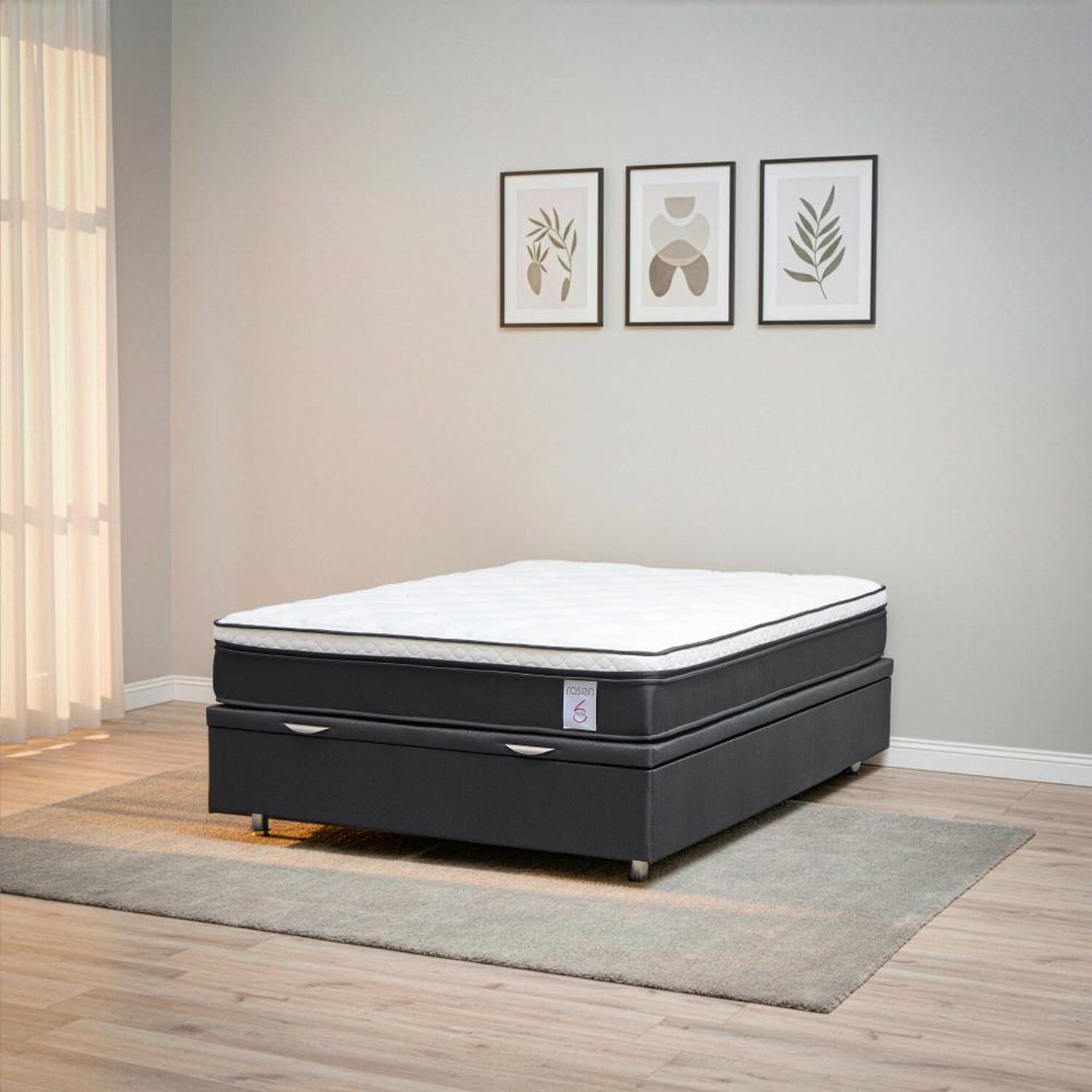 Cama Ba&uacute;l Rosen New Style 6 / 2 Plazas / Base Normal image number 5.0