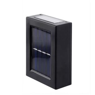 Pack 2 Aplique Led Solar Pared Exterior Escaleras Jard&iacute;n Negro Luz Fr&iacute;a