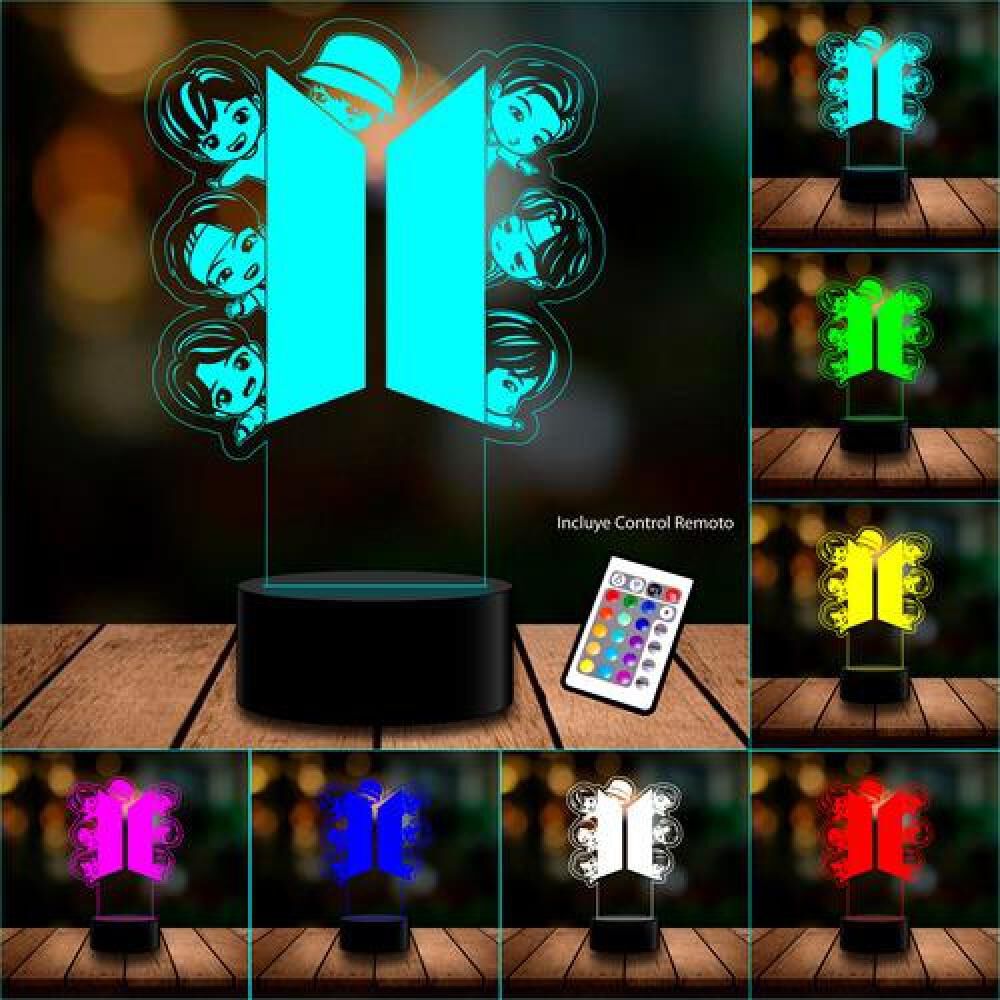 Lámpara 3d Bts Bts21 Control Remoto Estoykuku Modelo B image number 2.0