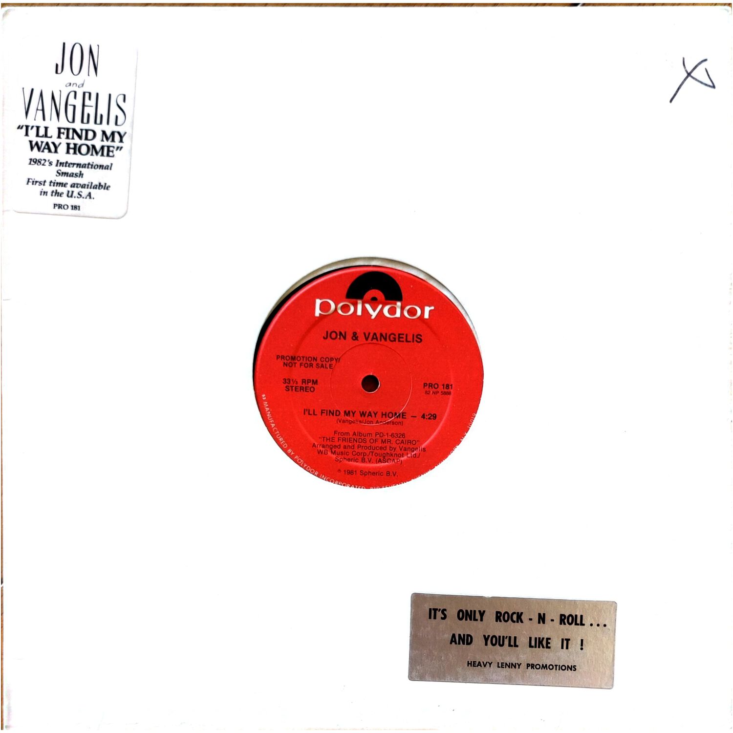 Jon & Vangelis - I'll Find My Way Home | 12" Maxi Single Usado image number 0.0