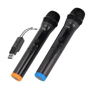 2 Microfono Karaoke Par De Inal&aacute;mbricos