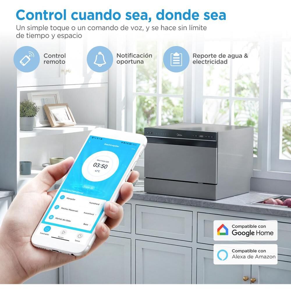 Lavavajilla Midea MDWTF0602MS / 6 Cubiertos image number 8.0