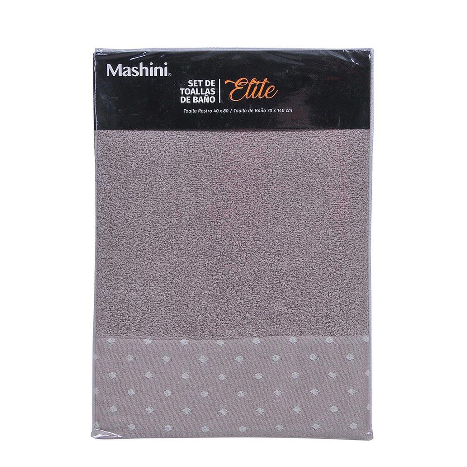Set 2 Toallas Elite 450 Taupe image number 2.0