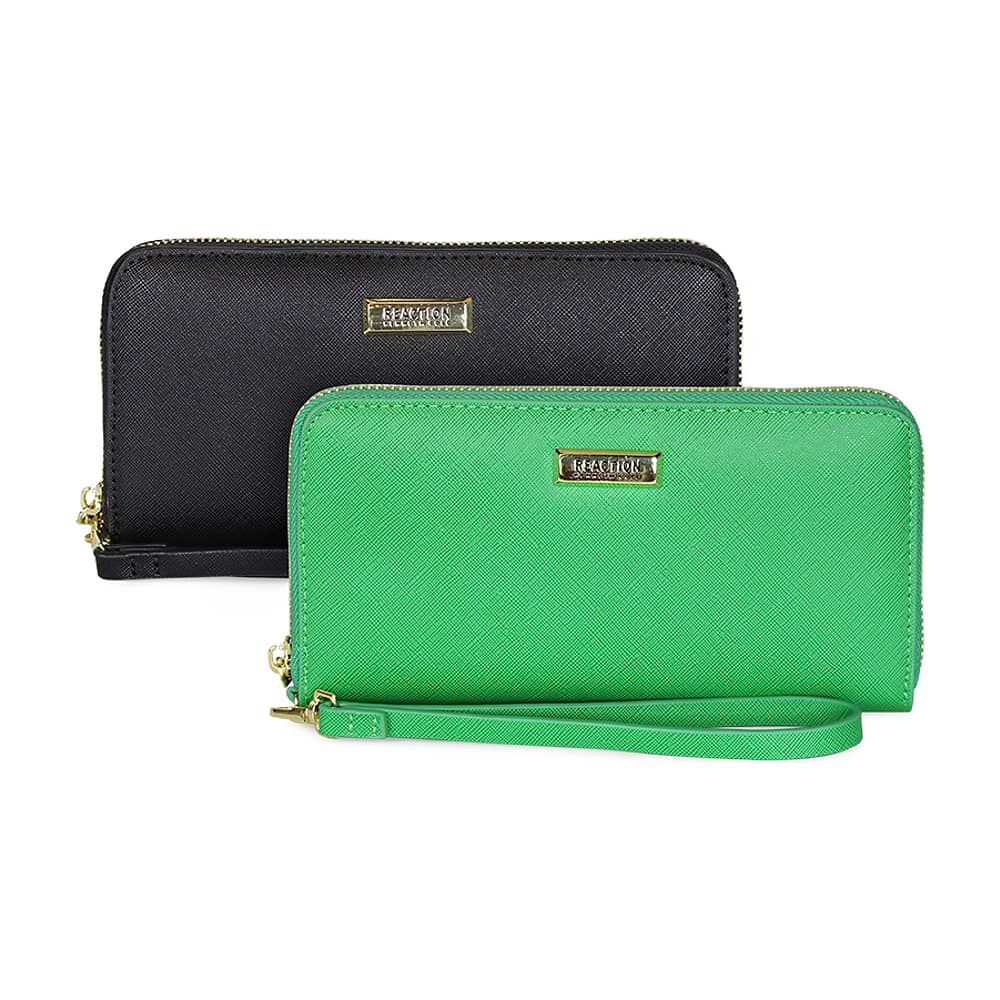 2 Billeteras De Mujer Jaeda Negra Y Verde Kenneth Cole image number 0.0