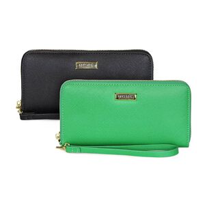 2 Billeteras De Mujer Jaeda Negra Y Verde Kenneth Cole
