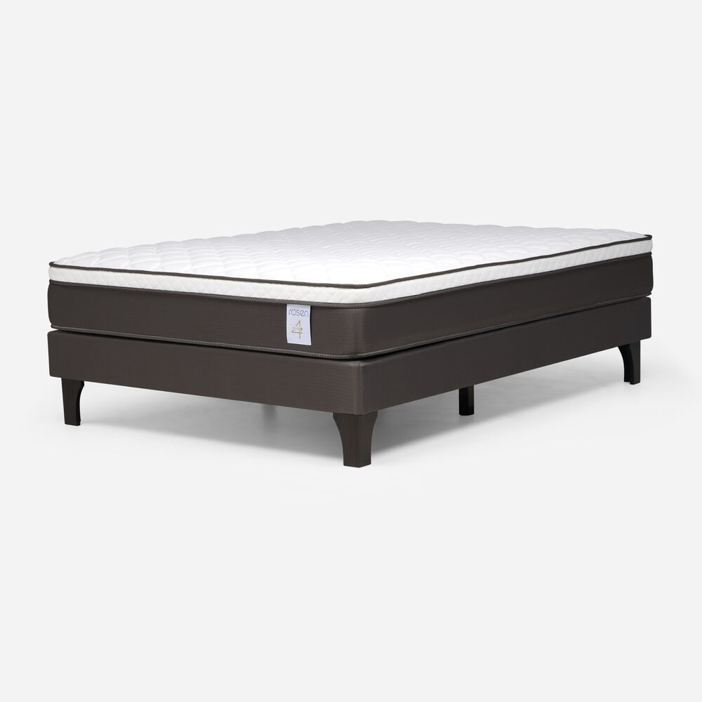 Cama Europea Rosen New Style 4 Plus / 2 Plazas / Base Normal  + Set Maderas Ferrara Gris image number 7.0