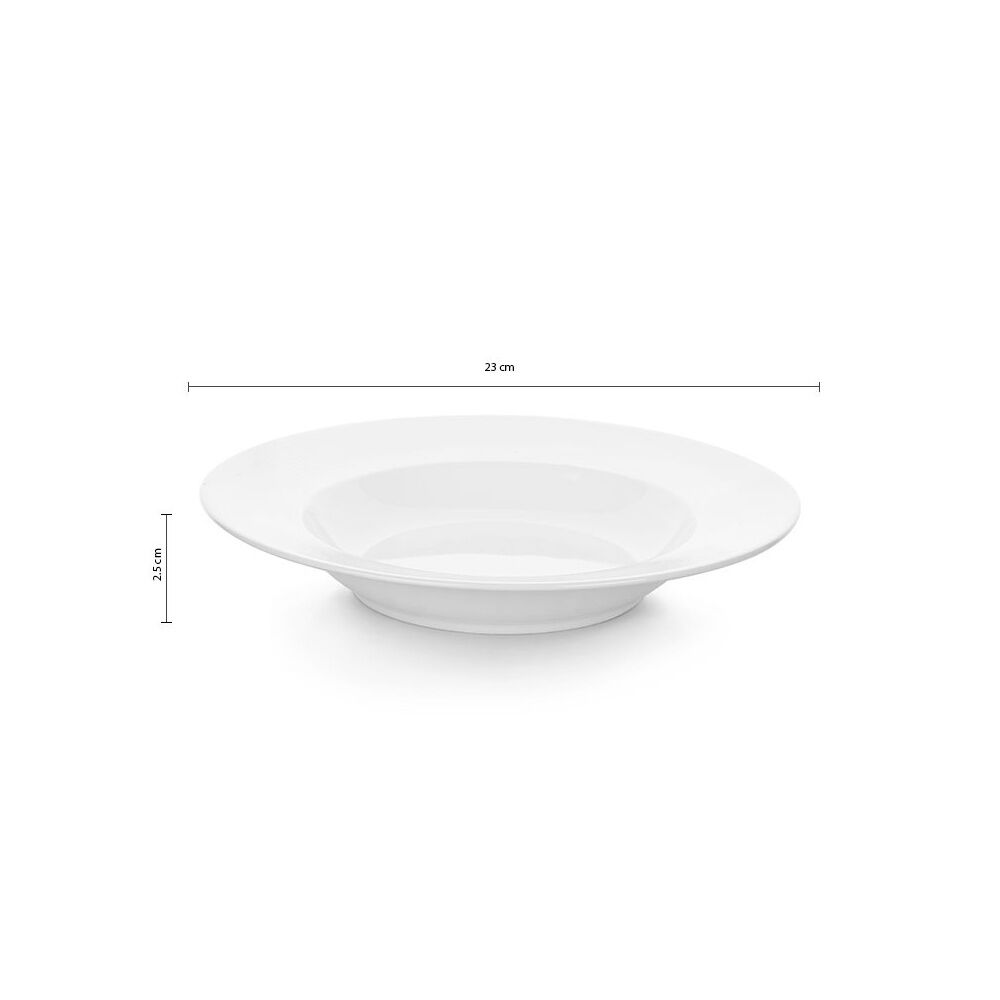 Set De 6 Plato Hondo Borde Grueso Porcelana 23 Cm Linea Tower image number 4.0