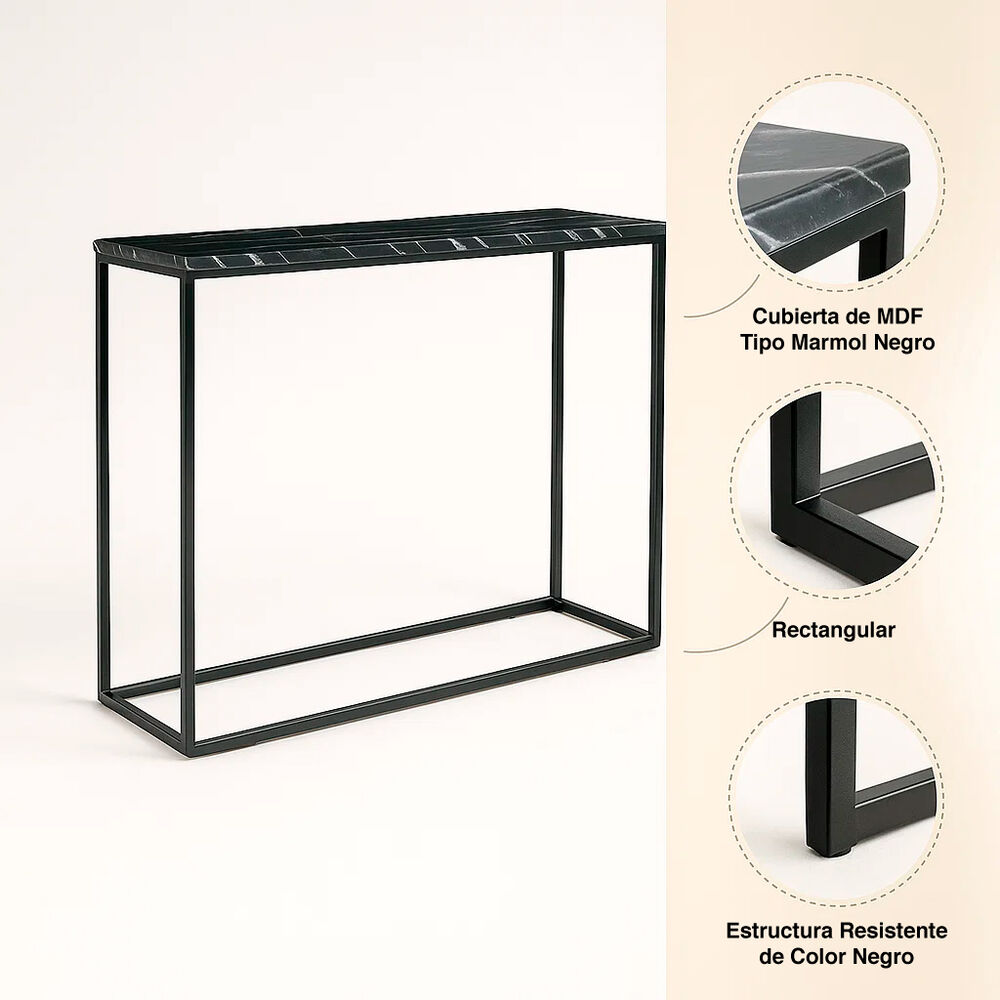 Arrimo Black Stone Cubierta Mdf Marmol Negro image number 4.0