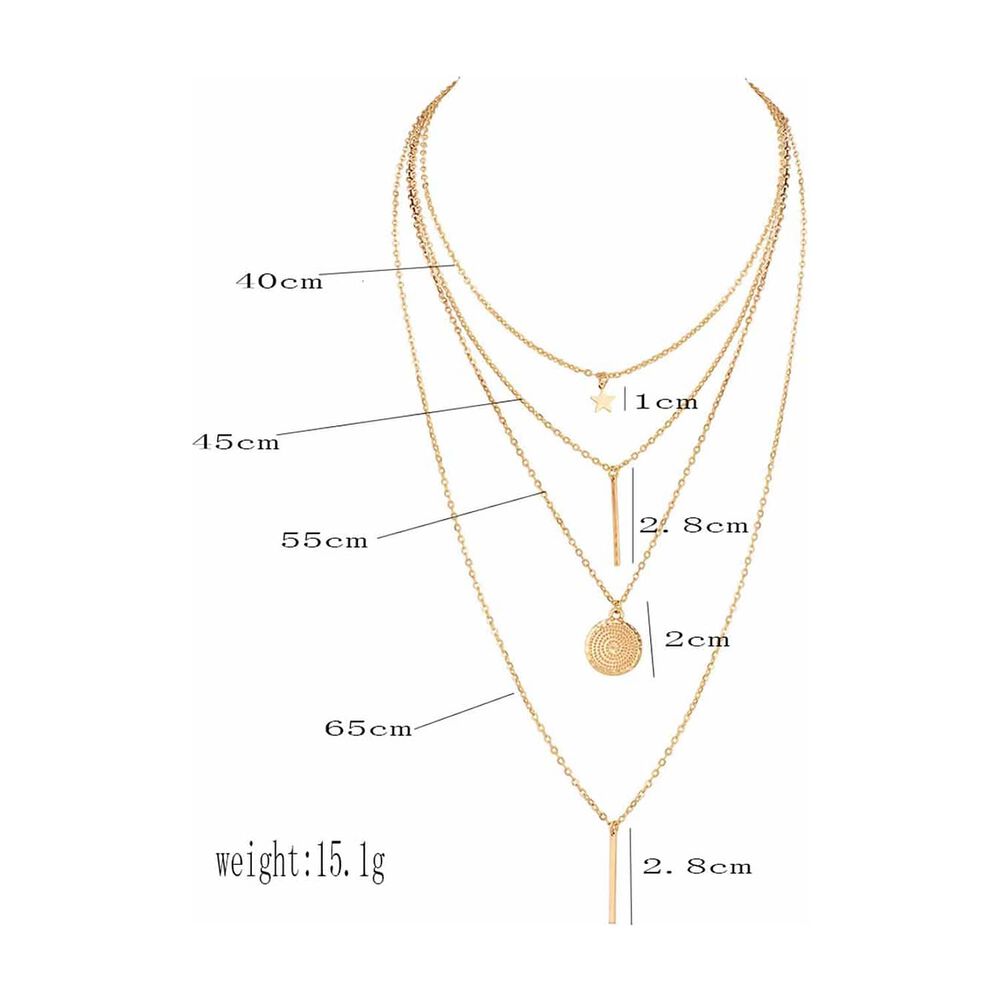 Collar Colgante Capas Escalonadas Gold Sexy Gloriahoon image number 1.0