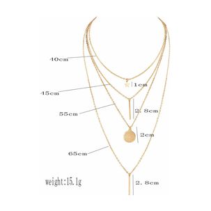 Collar Colgante Capas Escalonadas Gold Sexy Gloriahoon