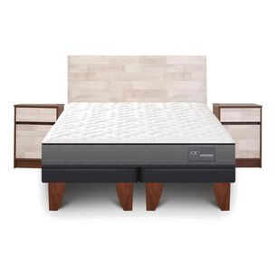 Cama Europea Cic Anatomic / 2 Plazas / Base Dividida + Set De Maderas