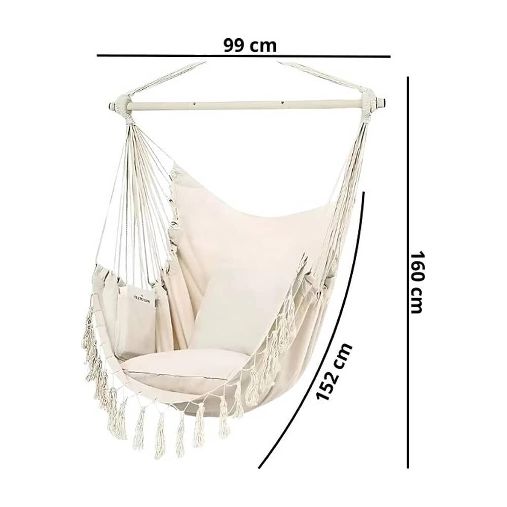 Silla Hamaca Colgante Elegante Estilo Boho Moderna image number 2.0