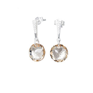 Aros Gracia Cristales Genuinos Golden Shadow