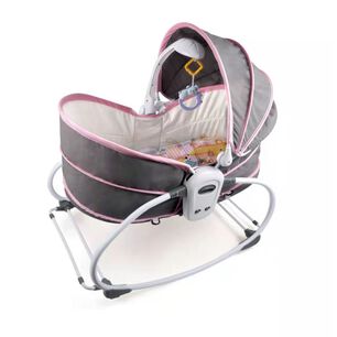 Cuna Mois&eacute;s 5 En 1 Con Vibraci&oacute;n Mosquitero Cozy Rosada