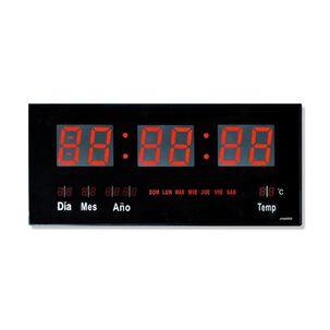Reloj Digital Led Pared Hora Fecha Temperatura 47x23x3cm