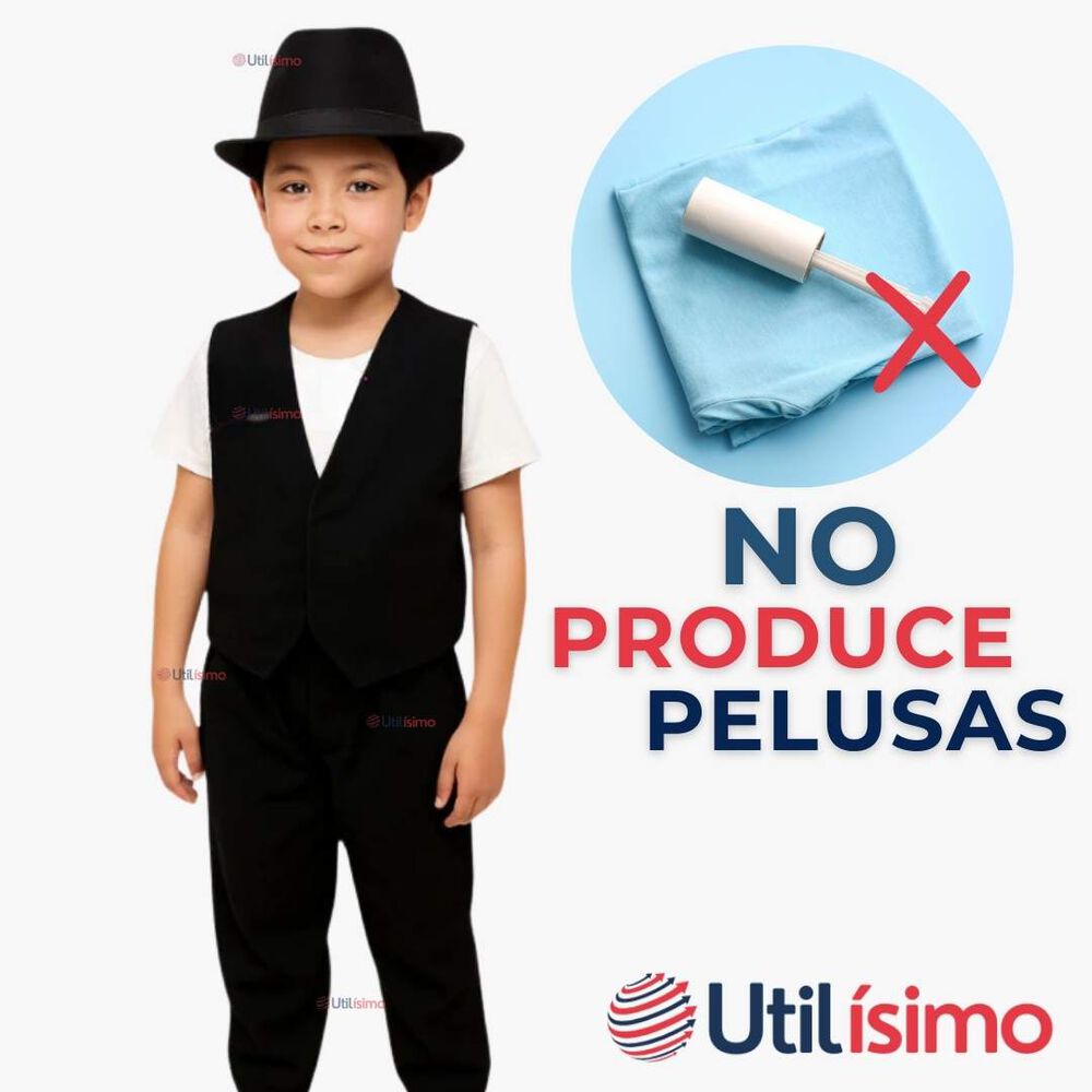 Pack 3 Chaleco Bolero Nortino Niño Juvenil Fiestas Patrias Negro image number 8.0