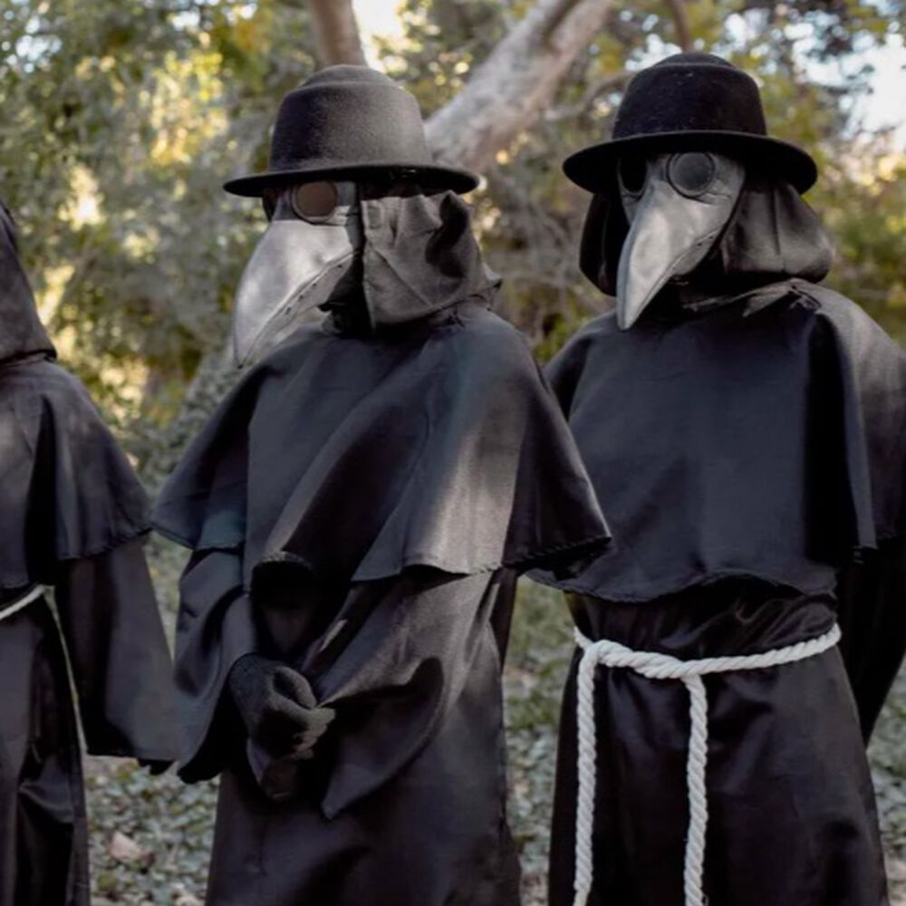 Máscara Peste Negra Cuero Sintético Cosplay Halloween Médico image number 4.0