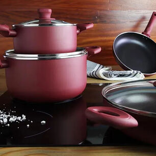 Bateria De Cocina Spring Marmicoc 7 Piezas Roja