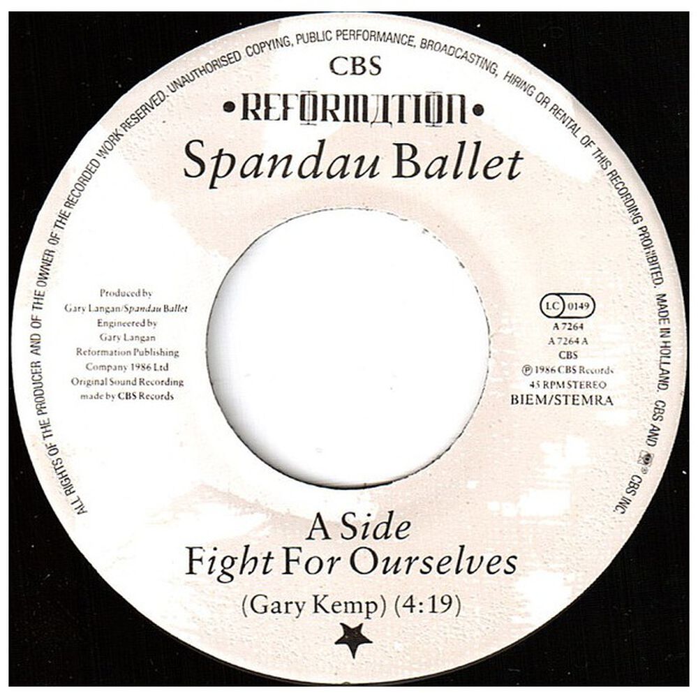 Spandau Ballet - Fight For Ourselves | 7'' Single Vinilo Usado image number 2.0
