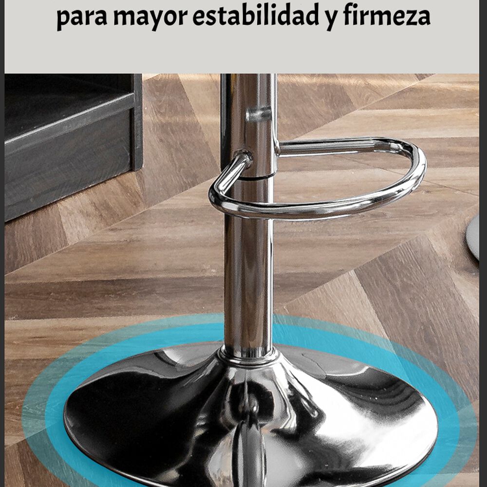 Pack 2 Sillas Piso Bar Negra Altura Regulable Ecocuero Yc069 image number 4.0