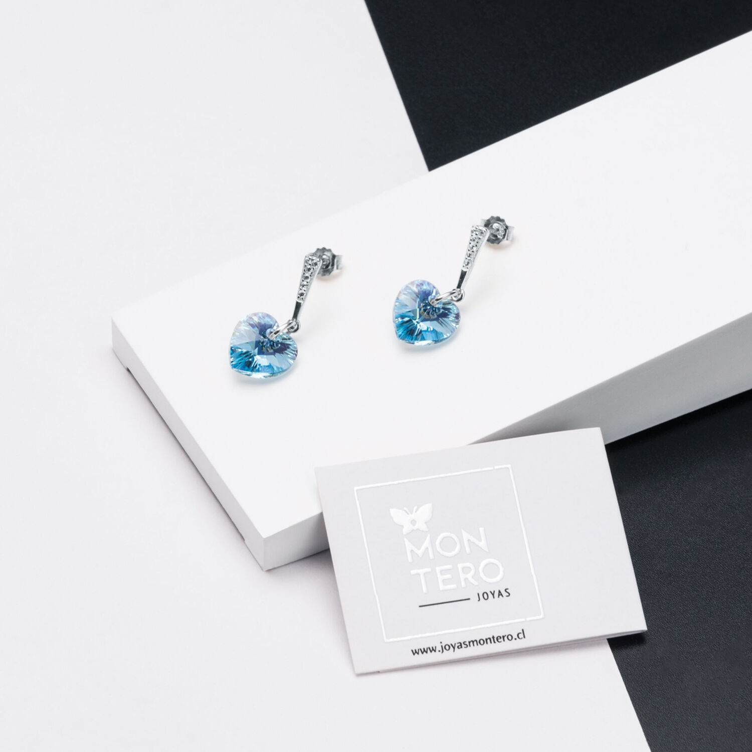 Aros Romance Cristales Genuinos Aquamarine image number 1.0