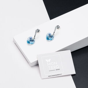 Aros Romance Cristales Genuinos Aquamarine
