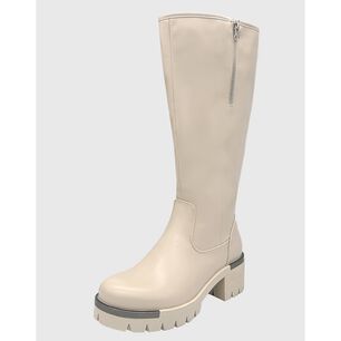 Bota Para Mujer Beige Bajo La Rodilla Lisa Danicolle