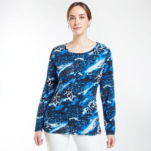 Sweater Camant Full Print Regular Cuello Redondo Mujer Lesage