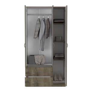 Closet 3 Puertas 2 Cajones Caf&eacute; Oscuro 180x90x47 Cm