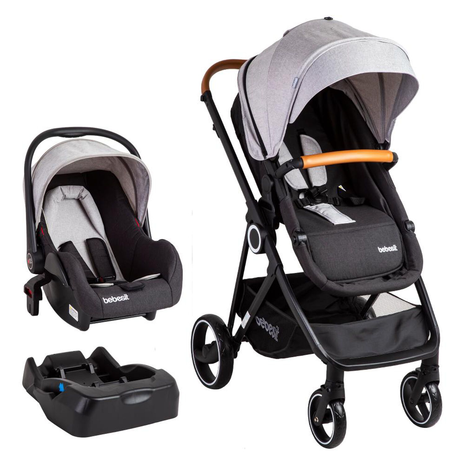 Coche Cuna Travel System Bebesit Cosmos Gris image number 0.0