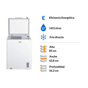 Freezer Horizontal Midea MFH-1430B186C / Frío Directo / 142 Litros / E