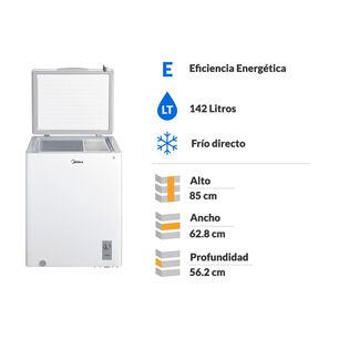 Freezer Horizontal Midea MFH-1430B186C / Fr&iacute;o Directo / 142 Litros / E
