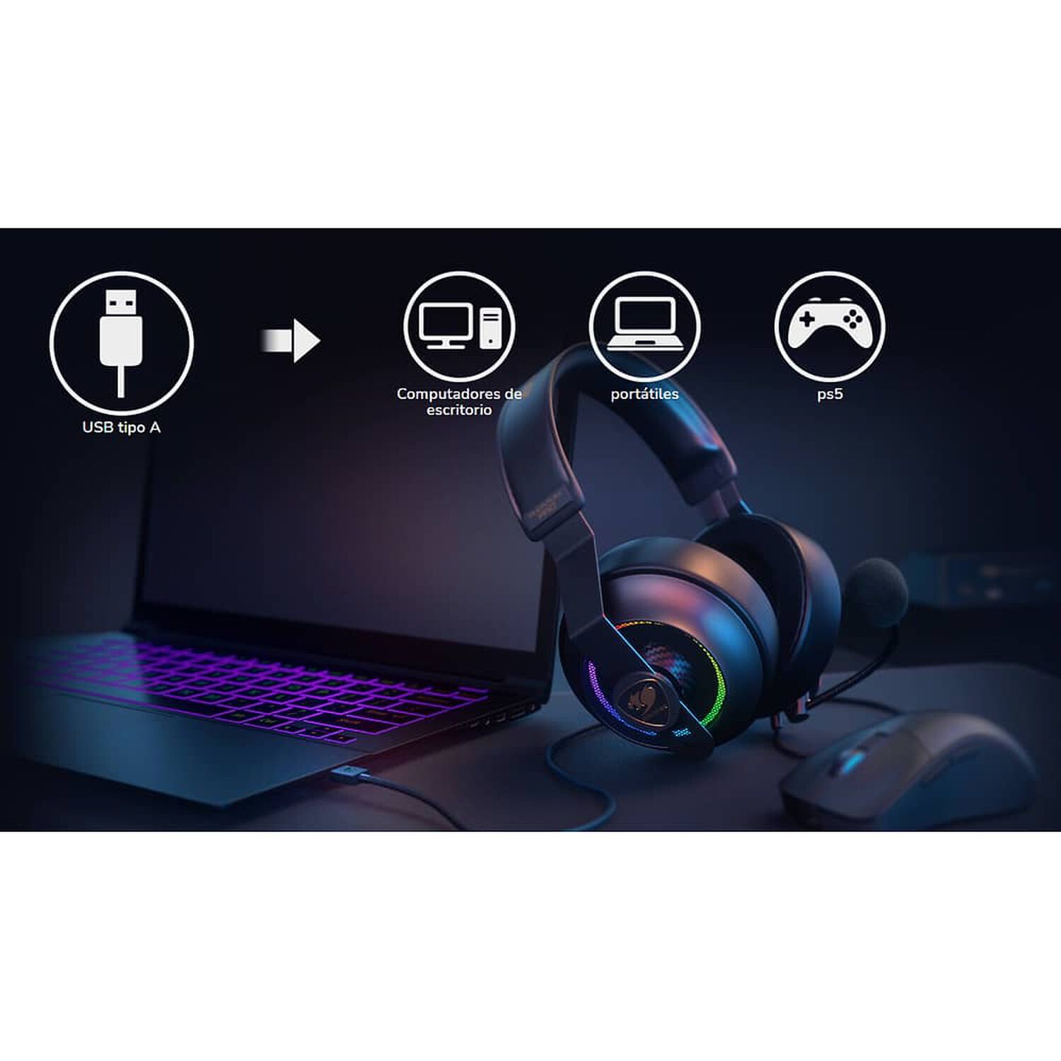 Audifonos Cougar Phontum Pro Prix Usb 7.1 Multiplataformas image number 8.0