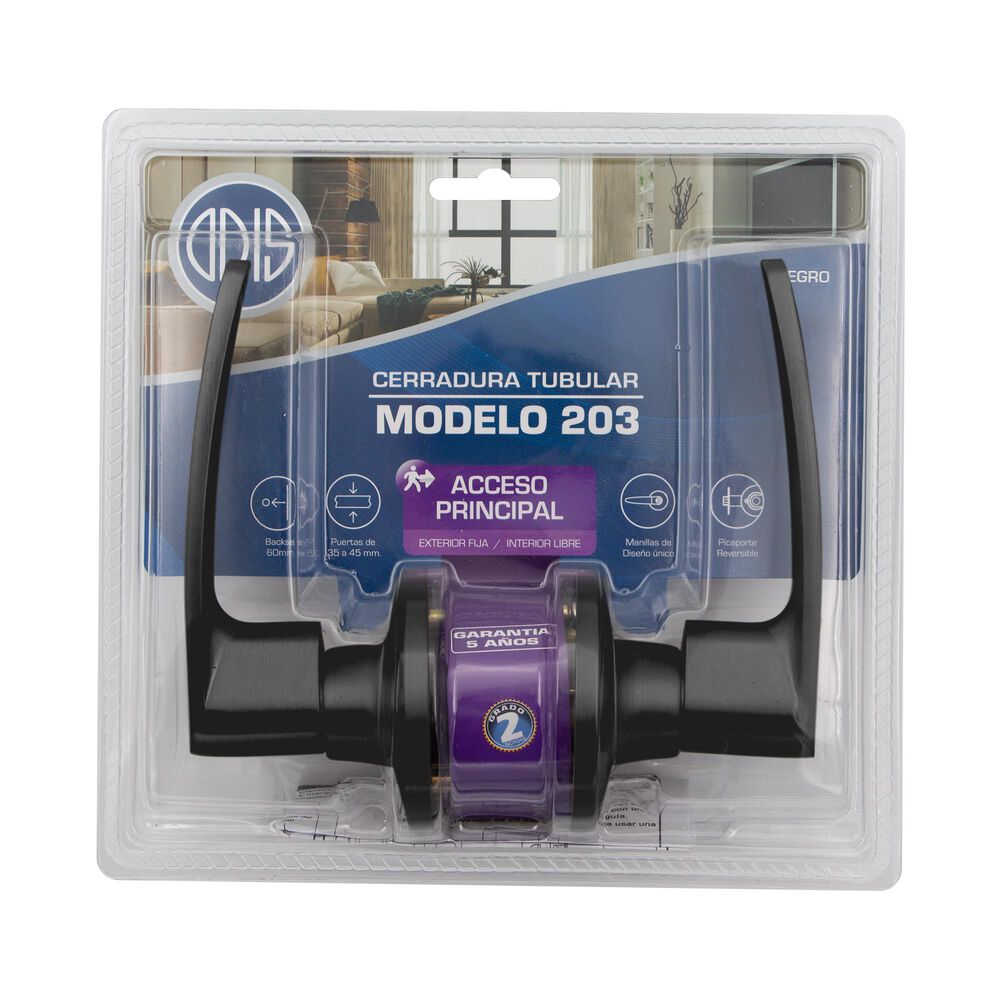 Cerradura Tubular Con Manilla Odis 203 Acceso - Negro image number 5.0