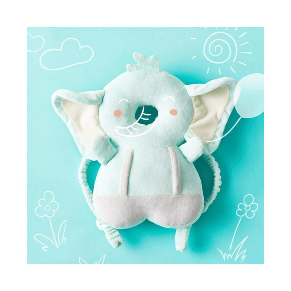 Almohada Protectora Para Cabeza De Bebe Anticaída Elefante Azul image number 2.0