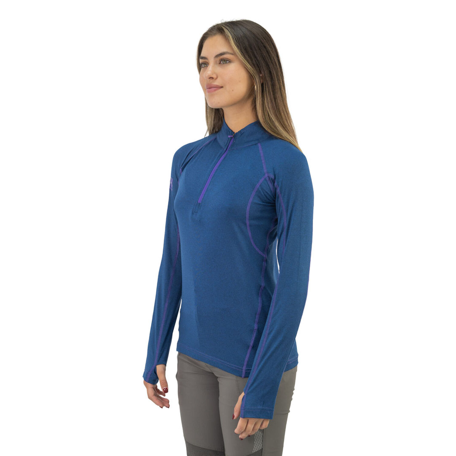Polera Dry Fit Hw Spx Manga Larga Mujer Deep Blue image number 2.0