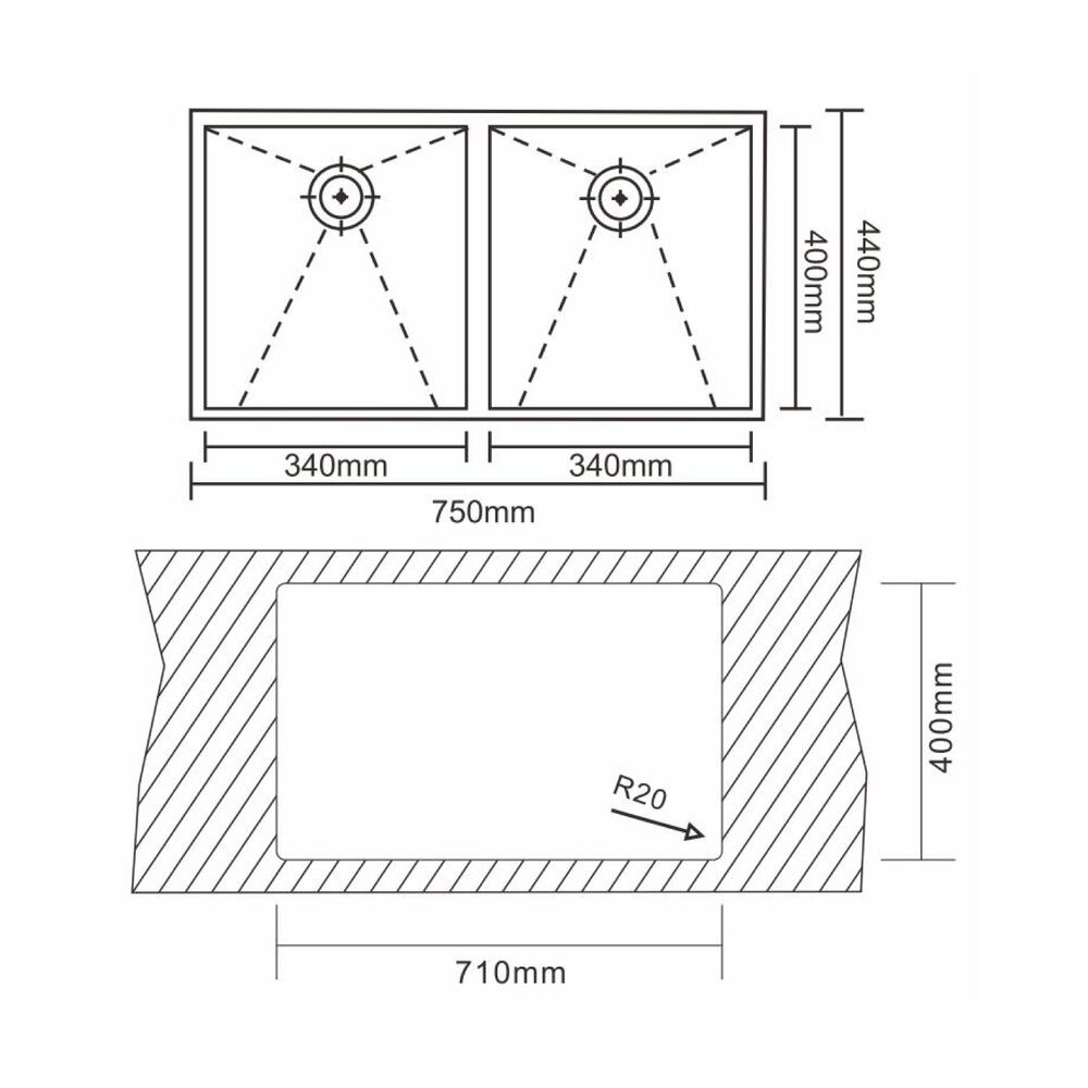 Lavaplatos Doble Groner Inox 750dh image number 3.0