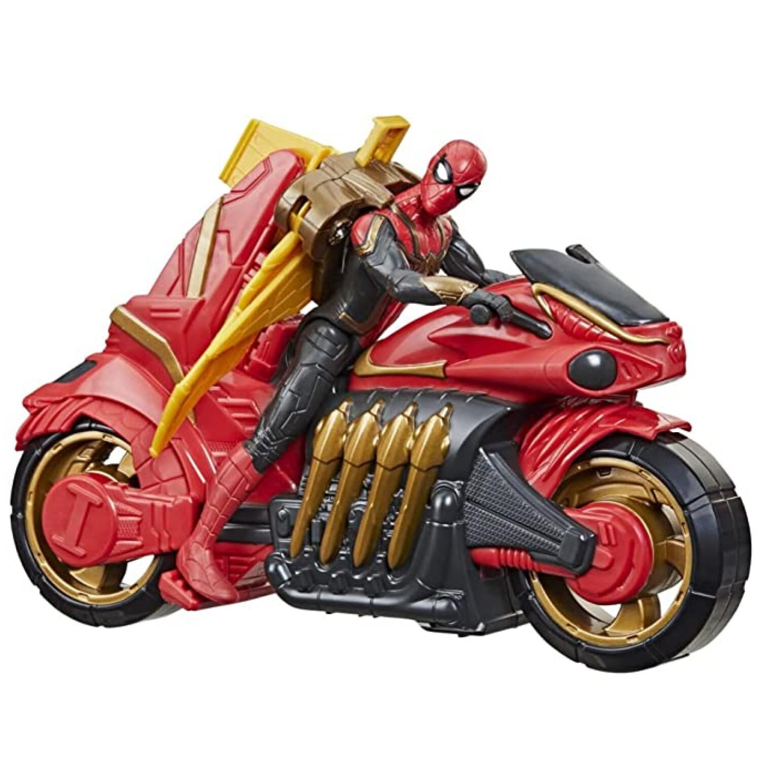 Juguete Figura De Accion Spider Man Aracnojet Y Moto Hasbro image number 0.0
