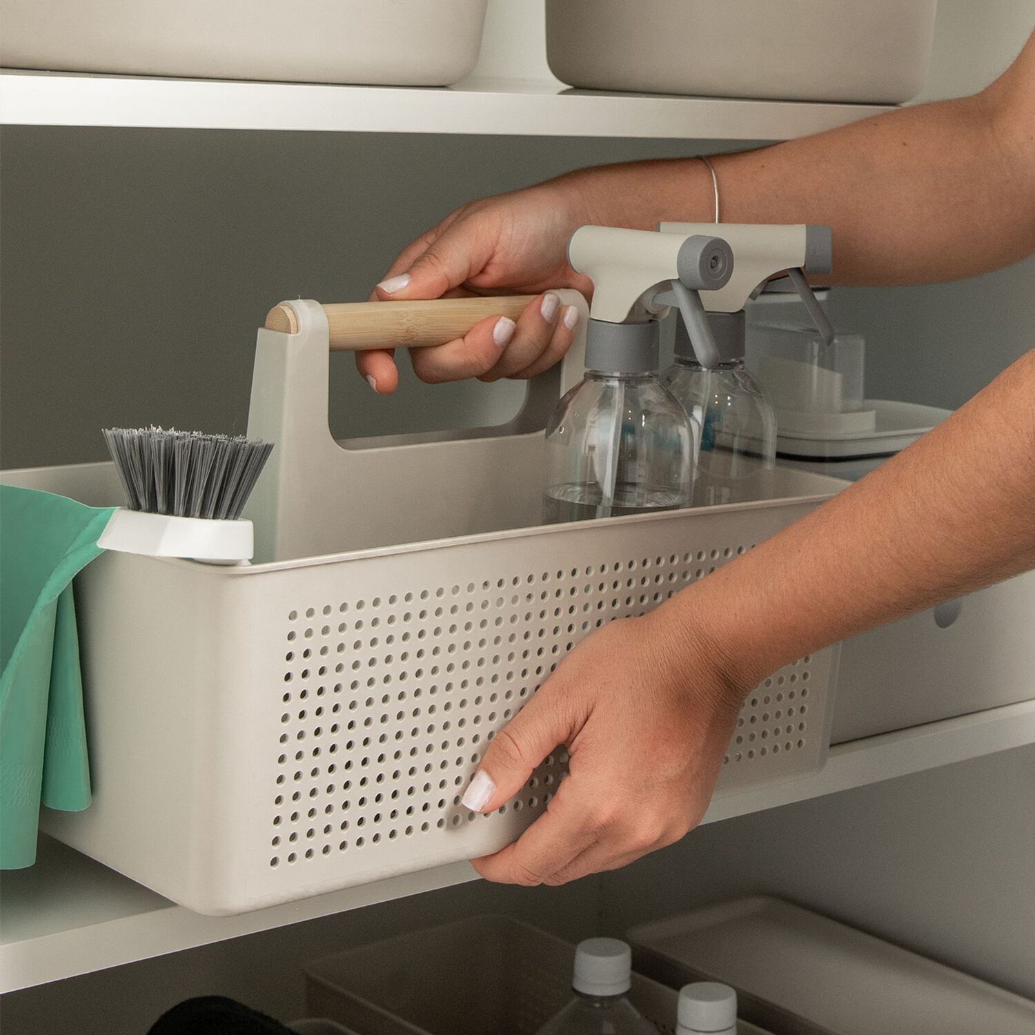 Organizador Productos Limpieza Flow Beige image number 4.0