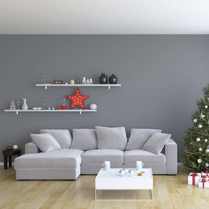 Repisa + 2 Soportes 60x25x1,5cm Blanco - Brasforma