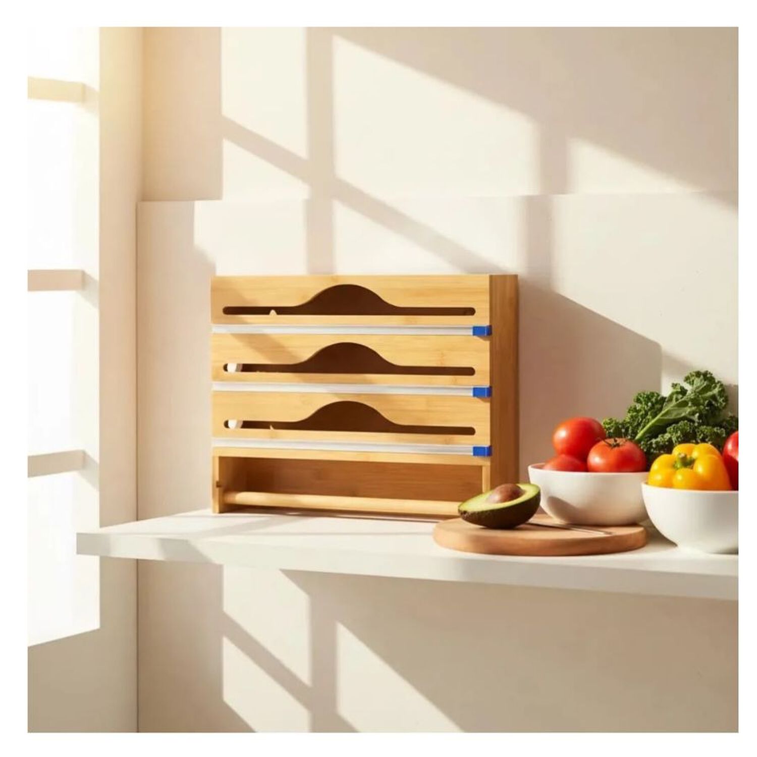 Organizador Dispensador 4 Niveles Cocina Bamb&uacute; Cortador Integrado image number 4.0