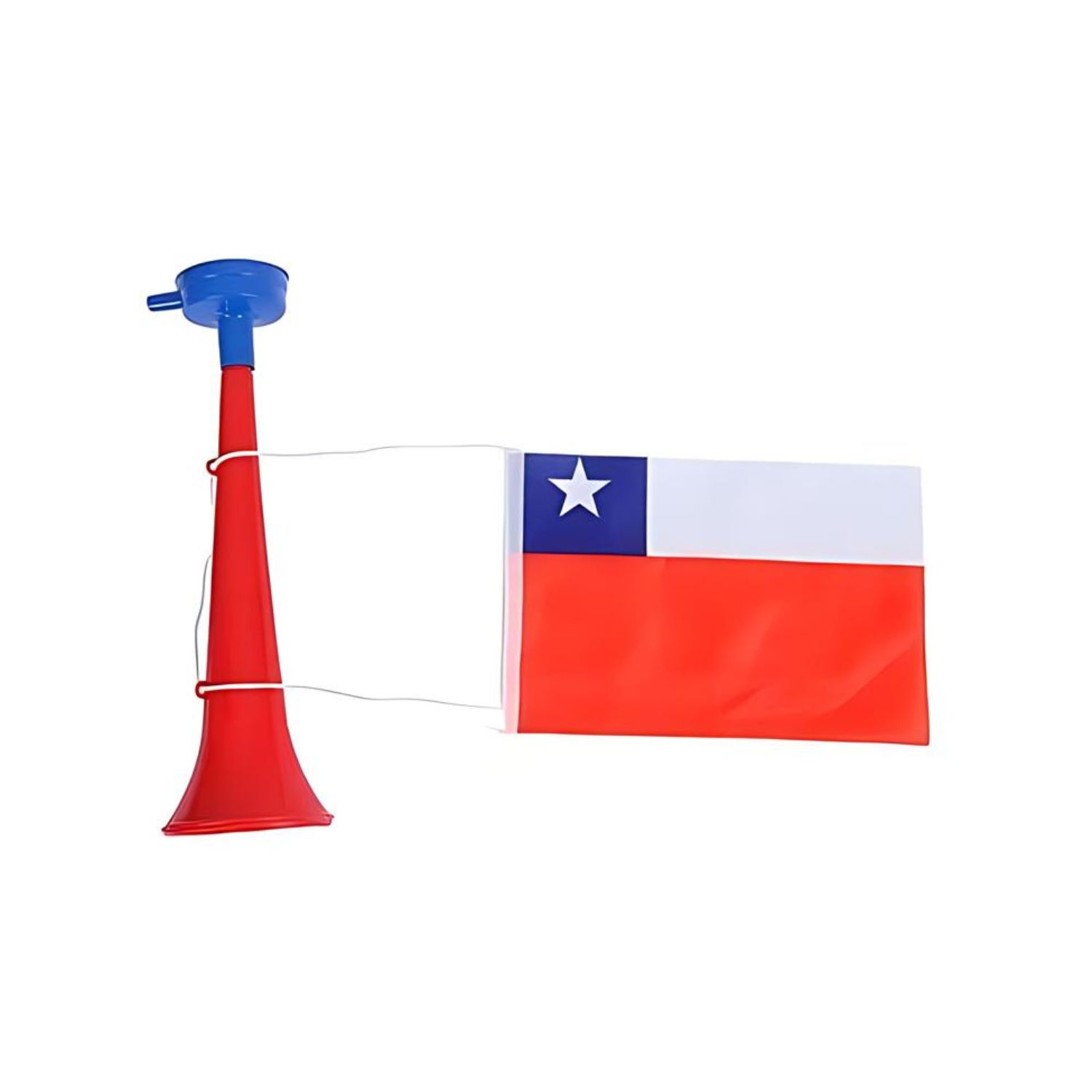 Vuvuzela Bicolor Bandera Chilena 28cm Fiestas Patrias Cotillon image number 3.0