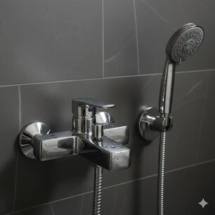 Monomando Tina Ducha Linea Napoles Stretto Color Cromo