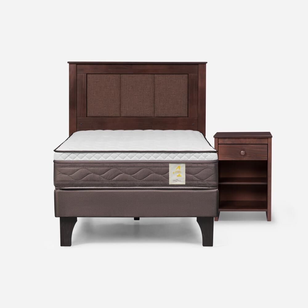 Cama Europea Rosen New Style 4 Plus / 1 Plaza / Base Normal + Set De Maderas Rachel image number 0.0